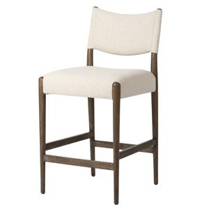 Jayla Counter <b>Stool</b> Linen, Cotton, Polyester, and Oak NATURAL BROWN , WHITE Durable High Bar <b>Stool</b> for Home Bar & <b>Dining</b> Room - Product Image 5