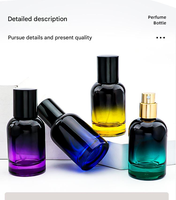 Flacon de parfum en verre ombré 5 couleurs 30ml 50ml 100ml avec pompe pulvérisatrice pour Attar et arômes, sérigraphié, logo personnalisé OEM