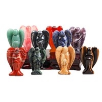 Pierre semi-précieuse en cristal naturel, 5 cm, pierre énergétique ange, artisanat sculpté à la main, décoration d'intérieur, ornement, Chine, carton