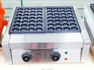 Stype japonais 2 plaques en fonte, boule de poisson, machine à takoyaki électrique, machine à takoyaki à vendre - Product Image 4