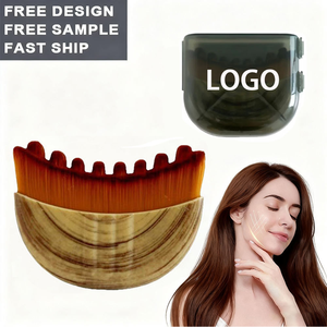 Nouvelle brosse de massage faciale sèche pour le contour du visage, le menton et la mâchoire, à poils doux, brosse en forme de croissant, brosse de drainage lymphatique - Product Image 2