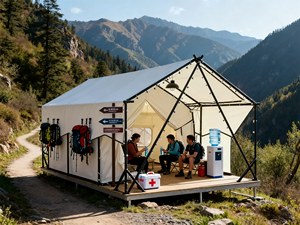 Tente de Glamping Safari Double Couche Semi-Permanente de Luxe, Imperméable et Ignifuge, Idéale pour Hôtels de Luxe et Aventures de <span class=keywords><strong>Camping</strong></span> en Plein Air - Offre Spéciale - Product Image 6