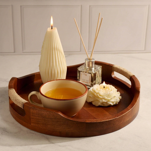 Handcrafted Decorative Wooden Serving <b>Tray</b> Ideal for Breakfast Brunch <b>Dinner</b> Tea Coffee Table Parties Home Kitchen Decor Gift Se - Product Image 1