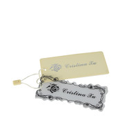 Étiquettes volantes de vêtements d'impression UV transparente Étiquettes volantes Étiquettes de vêtement en aluminium en carton