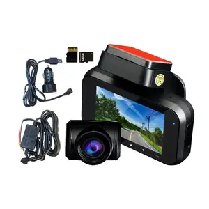 3-Inch HD Auto DVR Dash Camera Dual Lens Rear View Mirror Camcorder with Interchangeable Car Model Design 64G card