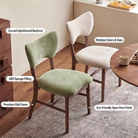 Chaise de salle à manger en bois massif, siège rembourré en lin moderne, dossier ergonomique, pieds en bois stables, meubles pour la maison, l'hôtel, la villa