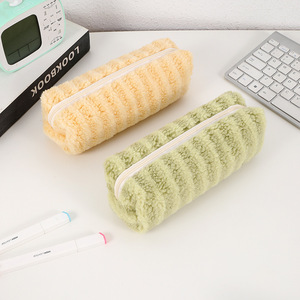 Nuovo Arrivo Astuccio Morbido in Peluche con Cerniera, Tinta Unita, per Scuola e Ufficio, Ragazze, Kawaii, Carino, Stile Coreano, Cancelleria - Product Image 5