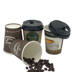 Disposable Paper Cups Custom Single Wall Coffee Paper Glass with PP PET Lids