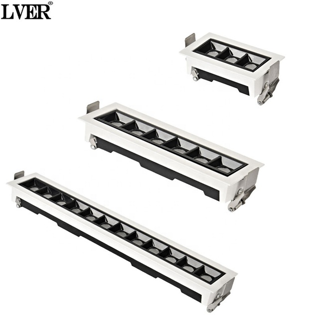 Modern Aluminum Grille Commercial Indoor Modern Lighting LED Spotlight IP44 Recessed Linear Light Living Room Spotlight