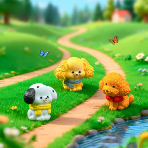 Miniatura de Paisaje, Cachorro de Peluche, Simulación de <span class=keywords><strong>Animal</strong></span>, Artesanía de Resina, Decoraciones DIY, Mini Adornos para Coche y Escritorio - Product Image 1