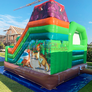 Castillo inflable para niños, brincolín con tobogán para fiestas al aire libre, castillo inflable comercial con diseño de parque de dinosaurios. - Product Image 5
