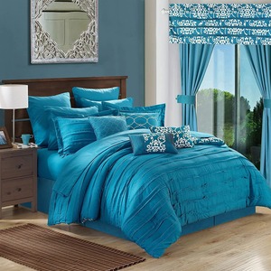 Modern Woven Reversible Comforter Set with <strong>Matching</strong> <strong>Curtains</strong> <strong>and</strong> <strong>Cushions</strong> Botanical Design - Product Image 6