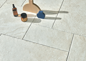 Vôi đá sứ gạch lát sàn màu be màu kích thước khác nhau trộn với nhau cắt chéo gạch gốm mờ bề mặt gạch - Product Image 6