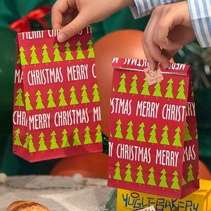 Meilleures ventes de sacs cadeaux en papier de Noël, sacs shopping en papier personnalisés avec logo, sacs en papier kraft brun et blanc bon marché - Product Image 6