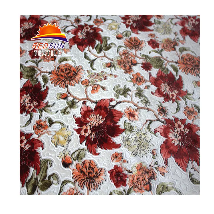 Ücretsiz örnek fabrika Suooly çiçek serisi % 100% Polyester kanepe 3D çiçek brokar jakarlı kumaş