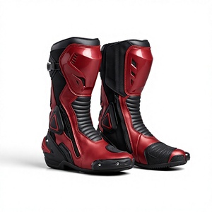 Chaussures de course en cuir pour moto, cuir de vache véritable de qualité supérieure, chaussures de moto, bottes de course automobile, bottes de moto à tige longue - Product Image 4