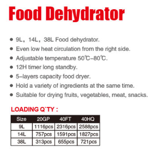 9L lò điện kích thước nhỏ hộ gia đình thực phẩm dehydrator - Product Image 6