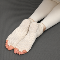 Chaussettes de yoga professionnelles en tricot à bout ouvert pour l'automne, antidérapantes, de haute qualité, pour Pilates, avec revers et semelle, OEM ODM