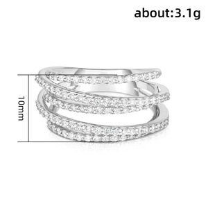 Anillo de Diamantes de Oro Blanco para Mujer F1577, Corte Brillante Redondo, Color G Natural, Anillo de Boda Clásico, Diseño Apilable - Product Image 5