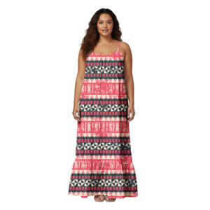 Vestido Largo de Moda Aloha de Island Custom Clothes para Mujer, Vestido Holgado de Sirena Samoana, Vestidos Halter Polinesios para Mujer, Tapa - Product Image 4