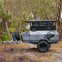 Petite remorque de camping Ecocampor Petite caravane de camping-car Mini remorques de camping-car tout-terrain avec essieu unique
