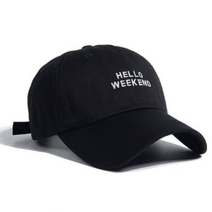 หมวกแก๊ปปักลาย Hello Weekend สีเบจ สำหรับฤดูร้อน ขายส่ง หมวกเบสบอลแบบ unisex สั่งทำได้ สำหรับผู้หญิง - Product Image 2