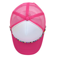 Casquette de camionneur Chaînes de perles de rocaille détachables Chaîne en maille de mousse personnalisée Casquette de baseball extérieure Casquette de sport