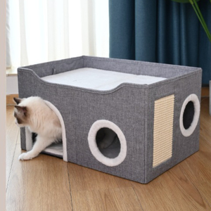 लक्जरी आधुनिक पर्यावरण के अनुकूल फोल्डेबल पोर्टेबल पॉप-अप आयताकार पालतू जानवर पनरोक ऑक्साइड कुत्ते वाहक बिल्ली बिस्तर गुफा गुफा - Product Image 4