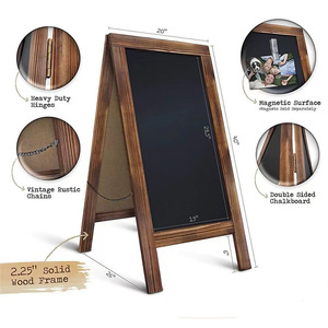 Tableau de menu en bois, affichage rectangulaire sur table pour enseigne d'entrée de café, 101x66x50.8cm, motif dessiné à la main - Product Image 2
