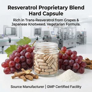 Capsules de resvératrol |   Vin Naturel à Base de Vigne et de <span class=keywords><strong>Plante</strong></span> de Sureau Japonais, Formule Végétale |   Antioxydant immunostimulant pour adultes, adapté aux végétariens - Product Image 1