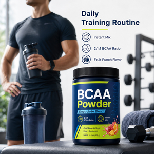 Poudre de BCAA certifiée naturelle pour marque privée, pré-entraînement, beauté, protéines, mélange EAA, électrolytes, monohydrate, 20-29g d'énergie - Product Image 4