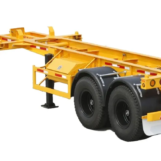 Hoge Kwaliteit 2 Assen 20/40ft/45 Skeletwagen Oplegger Met Mechanische Ophanging Container Skelet Truck Oplegger