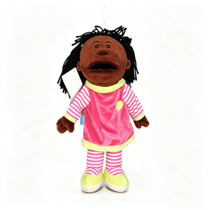 Marioneta de mano personalizada de niña negra, marioneta de niña afroamericana, marioneta de mano humana para niños, marioneta de niña ventrilógica - Product Image 6