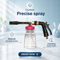 Pistolet à mousse transparent basse pression Ritas, 5 couleurs, lance à mousse, taille personnalisable, pour l'entretien automobile à la vapeur et à l'eau – Offre spéciale