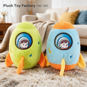 Nouveauté 2026 Peluches fusée spatiale mignonnes de 8 pouces, animaux en <span class=keywords><strong>peluche</strong></span> doux, en stock, prix pour machine à griffes, prêt à être expédié - Product Image 1