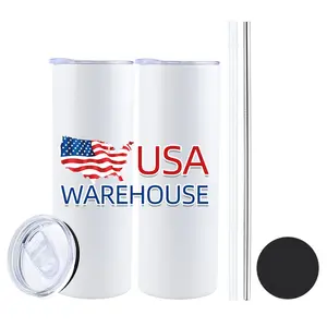 16oz Plastic Skinny Tumblers with Straw Double Wall