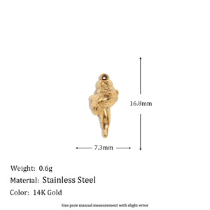 Ciondoli a forma di fiore con fiocco e cuore di albero di cocco per gioielli che fanno incanto in acciaio inossidabile - Product Image 6