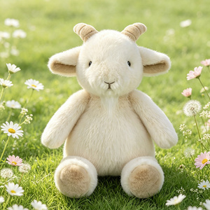 Peluche a forma di capra seduta OEM ODM, decorazione per cameretta, bambola antistress per regali di compleanno e baby shower - Product Image 1