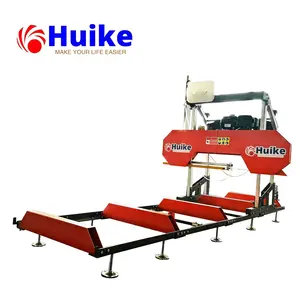 2023 Hot sale Gasoline Horizontal Band Wood Portable Sawmill with Trailer and TUV CE certificate