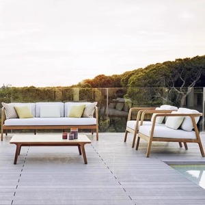Conjunto de Sofás de Madera para Exteriores en Forma de L, Muebles de Jardín Impermeables para Patio y Balcón - Product Image 5
