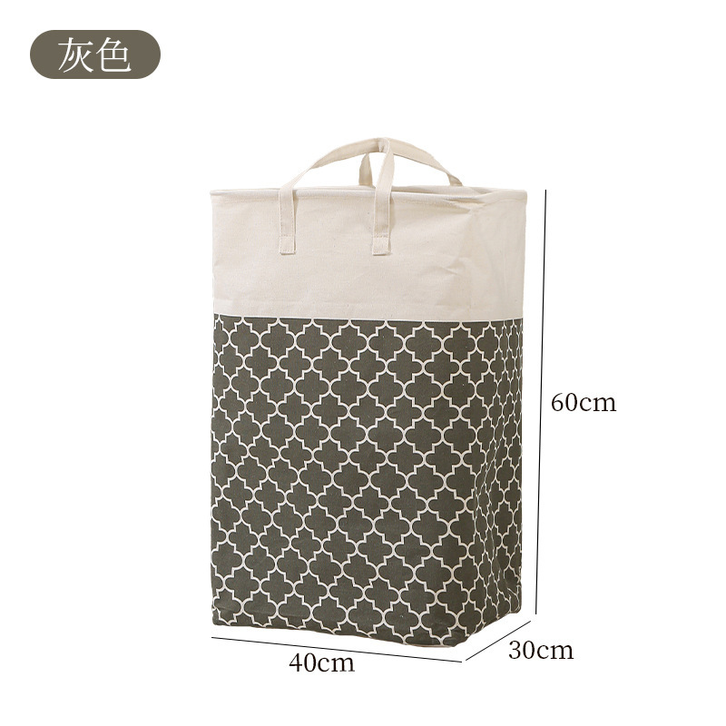Grey lantern fabric hand-held laundry basket