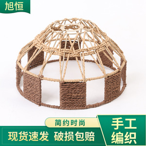 โคมไฟทอทรงกลมสีเบจกระดาษสไตล์เรโทรเป็นมิตรกับสิ่งแวดล้อม - Product Image 5