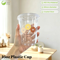 Gobelets à thé au lait transparents haute clarté ZFCUP en PLA, gobelets jetables en plastique PLA en forme de U pour café froid, personnalisables