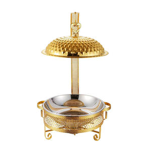 อุปกรณ์อุ่นอาหารบุฟเฟ่ต์สแตนเลสเกรดเชิงพาณิชย์ สีทอง ความจุ 4-9 ลิตร ปรับอุณหภูมิได้หลายระดับ - Product Image 2