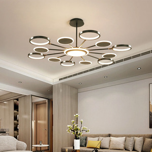Insieme lampade a sospensione a soffitto decorazioni per la casa luci a sospensione rotonde lampadario da soggiorno - Product Image 3