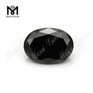 Messi Jewelry oval shape black moissanite 8x10mm loose moissanite stones factory price gems in stock