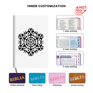 บริการพิมพ์พระคัมภีร์ไบเบิล NIVE ปกขาวลายหิมะแบบกำหนดเอง ขายตรงจากโรงงานชั้นนำ พร้อมริบบิ้นสำหรับทำเครื่องหมาย - Product Image 5