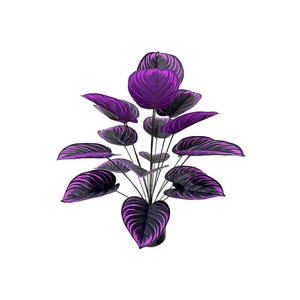 Tanaman rumput Alocasia buatan 18 kepala 75 cm, Semak daun Taro plastik untuk dekorasi Interior rumah atau toko - Product Image 6