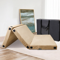 Surmatelas pliable portable en gel de 4 pouces avec housse en éponge haute élasticité pour dormir