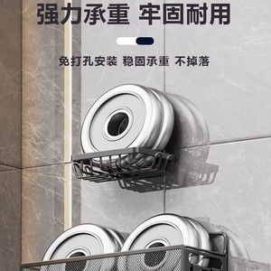 Storage Basket Wrought Iron Mesh <b>Hook</b> Type Rectangle Bathroom <b>Kitchen</b> Balcony Ventilated Drainable With <b>Hooks</b> Wall Storage - Product Image 2
